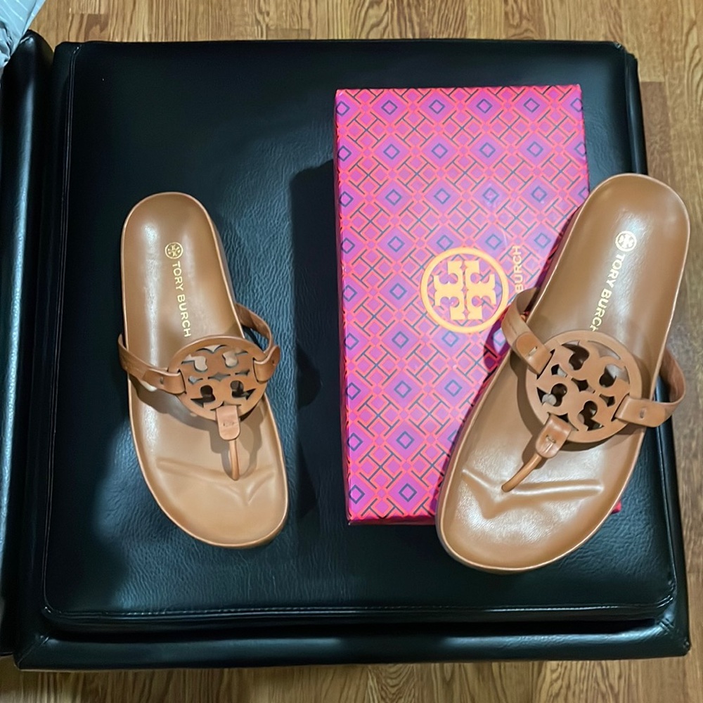 Tory Burch Miller Cloud Calf Leather sandals.Like new, worn one time.